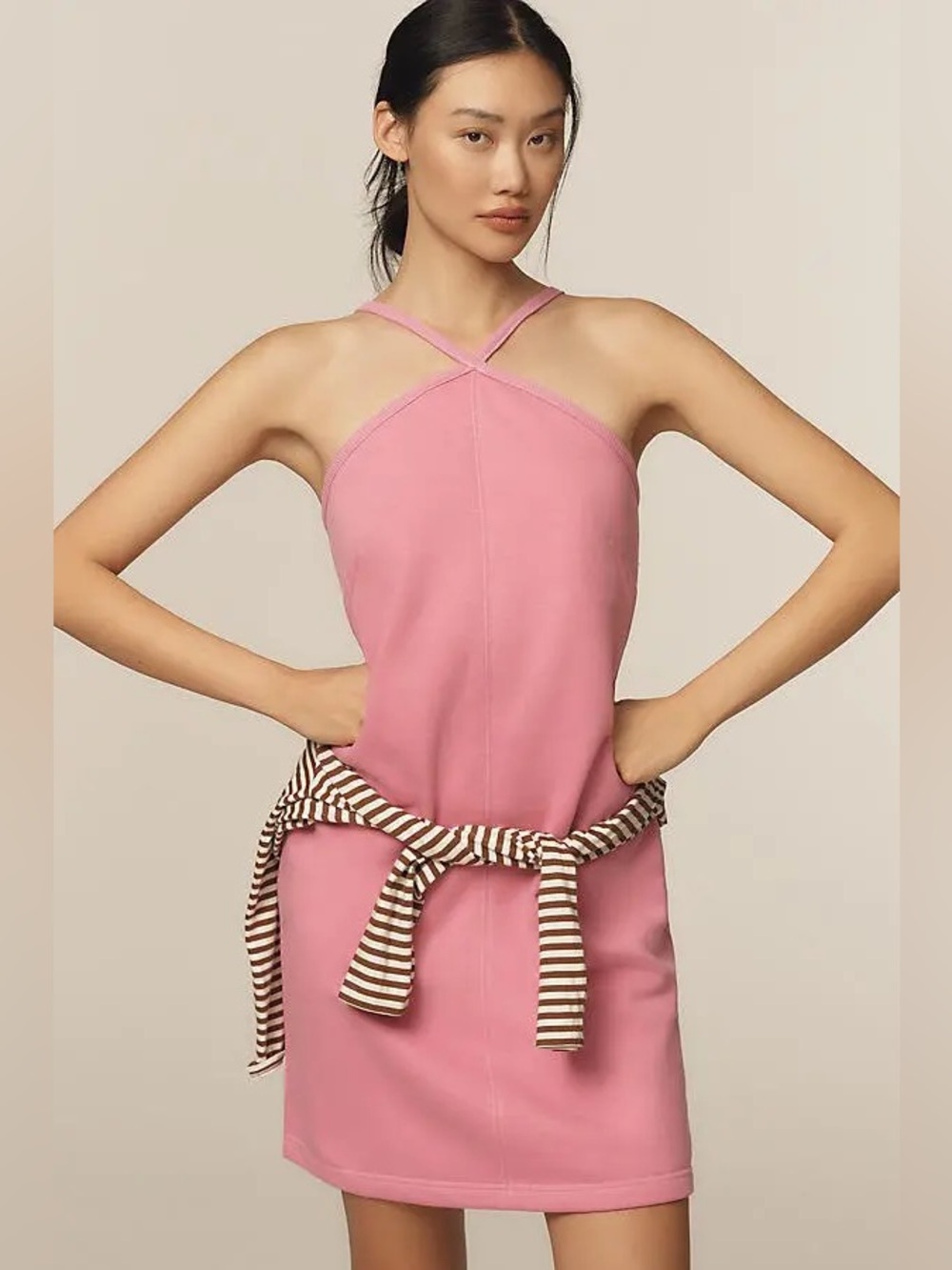 Daily Practice Halter Mini Dress - Pink